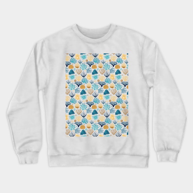 Coral Pattern Crewneck Sweatshirt by Mako Design 